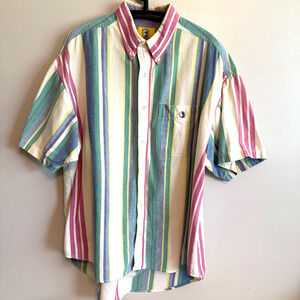 Duck Head Men's Button Up Short Sleeve Casual Shirt Size XL Career Staple